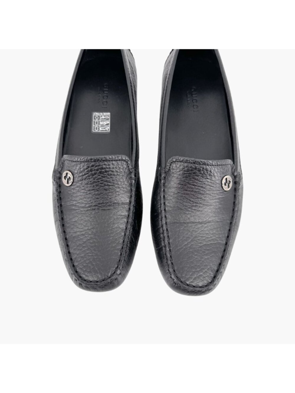 Gucci Interlocking GG Driving Loafers EU 36.5 US 6.5 Black Leather Flat Shoe - Picture 4 of 14